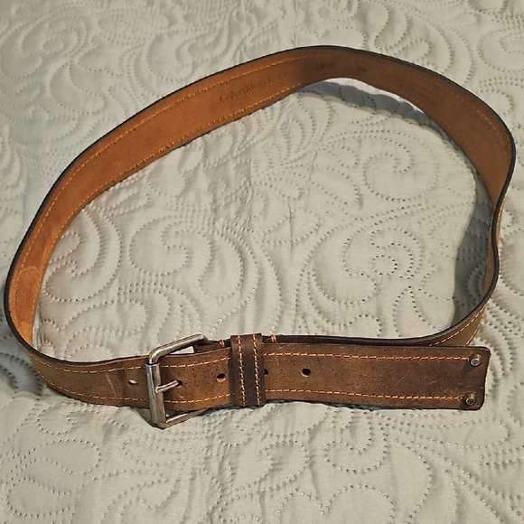 Calvin Klein Men's Brown Leather Belt - Picture 1 of 6